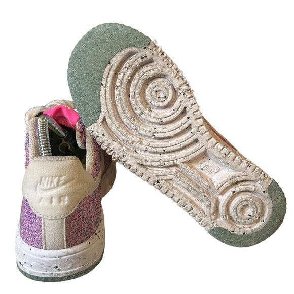 Women's Nike Air Force 1 Low Crater Flyknit Fuchsia Glow Pink White Size 5.5 - Picture 5 of 6